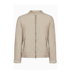 Allsaints Marina Suede Leather Jacket - Clifftop Taupe Large NWT